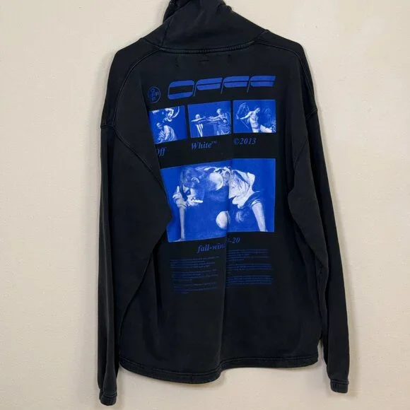 Off White Funnel Neck Sweatshirt tee FW19 in Black S Virgil Abloh - Picture 7 of 11